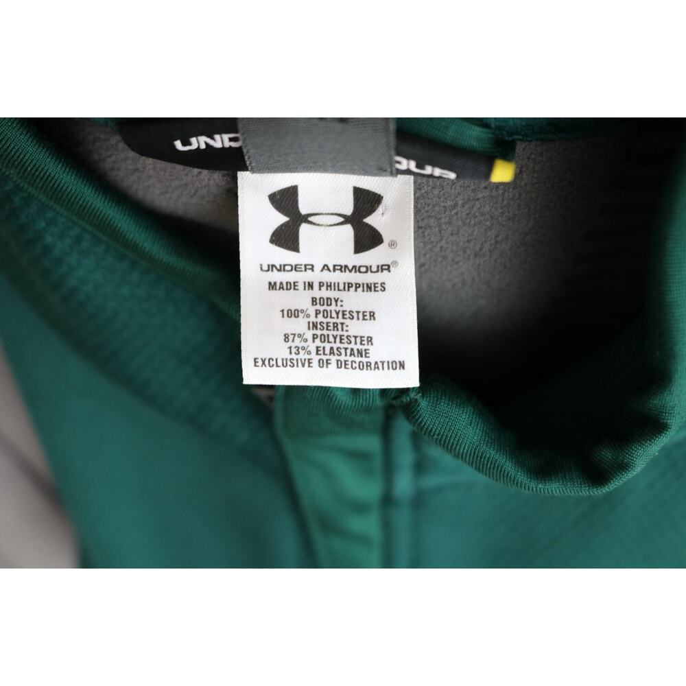 Under Armour Fitted Sweater Womens Medium Green Full Zip Mock Neck Elastic Pocke - Picture 14 of 16